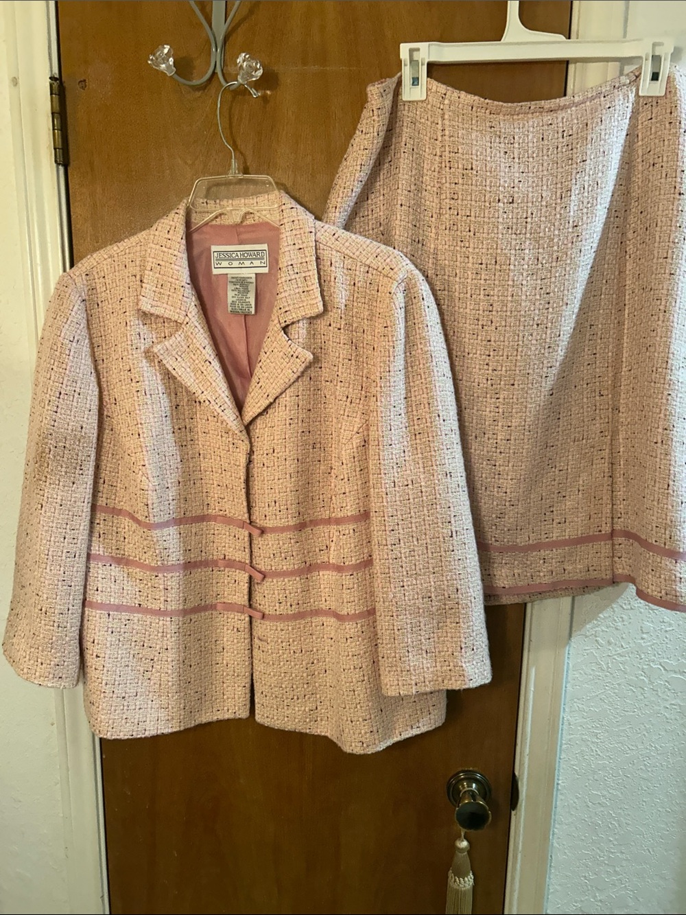 Pastel Pink Tweed Blazer and Skirt Set. 16. Jessica Howard